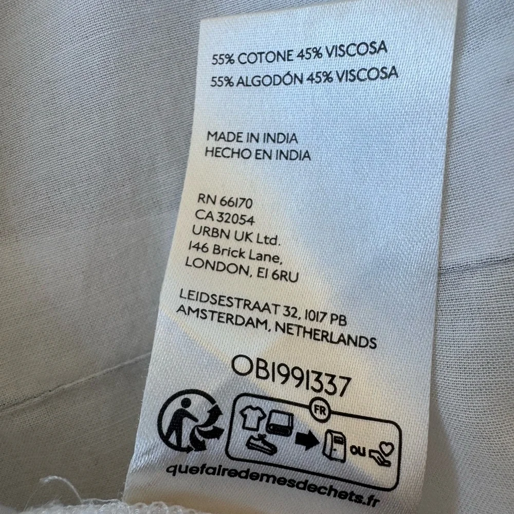 Anthropologie Long-Sleeve White Airy Babydoll smocked Blouse Sz M Boho Peasant - Picture 9 of 13